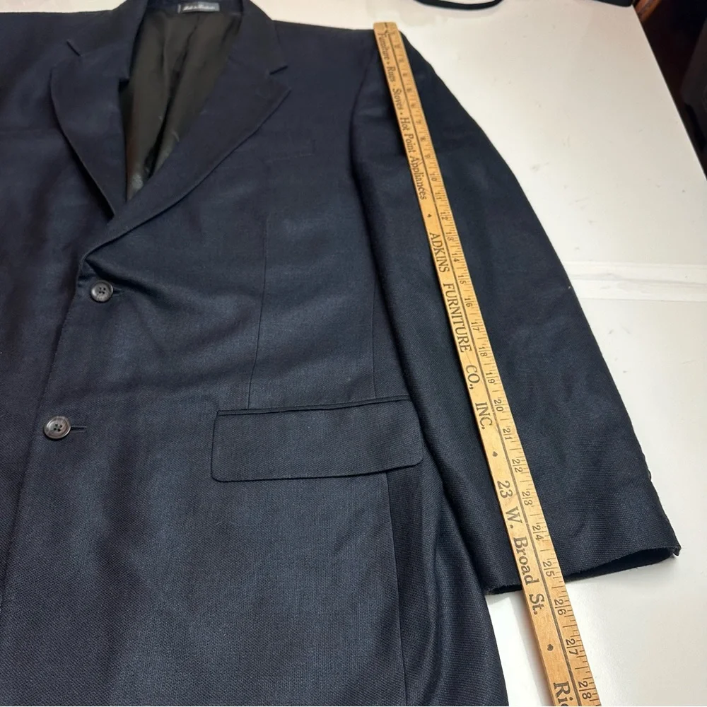 Oscar de la Renta Silk Wool Navy Blazer | Heritage Office Classic | 46L